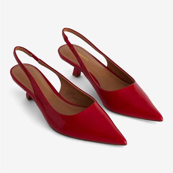 red slingback kitten heels